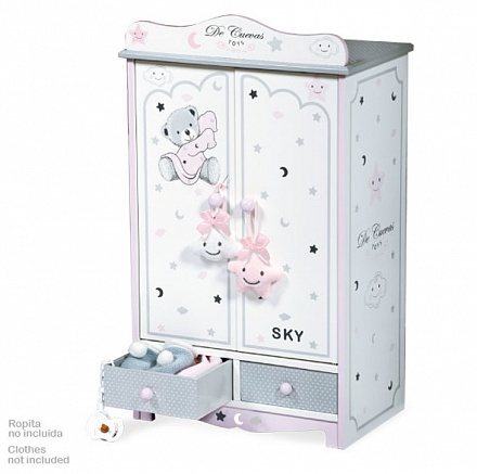 Гардеробный шкаф для куклы серии Скай, 54 см. 